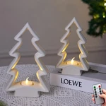 Mokof 2 Pcs White Ceramic Christmas Tree With Led Tea Lights & Remote. Fixed Price $42.99.
