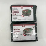 (2) Zober Wreath Storage Bag Holds 24" Green Christmas Waterproof. Fixed Price $17.24.