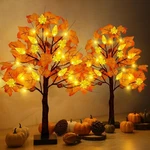 Surcvio Pack 24IN Prelit Fall Maple Tree Decorations 48 Leds Timer Battery. Fixed Price $16.64.
