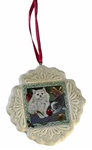 Vintage Papel Freelance Christmas Ornament Persian Cat Porcelain Bisque Flat. Fixed Price $19.99.