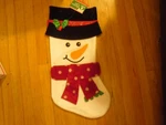 New 17" Holiday Christmas Stocking Snowman. Fixed Price $15.95.