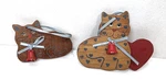 1988 Kurt Adler Wooden Kitty Cat Christmas Ornament Hand-crafted Bell Set Of 2. Fixed Price $14.99.