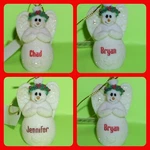 Snowman Christmas Ornament Snowangel Sparkle Ganz Pre-printed Names Nwt #2. Fixed Price $8.50.