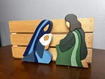 Christmas Nativity Decorative Storage Box Wood Sculpture Painted. Fixed Price $16.83.