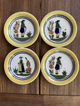 Set 4 Colonial Faience Hand Painted Butter Pat Dishes Salt Dip Trinket Usa. Fixed Price $34.99.