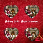 Santa Cozy Fire Holiday Tails Dog Cat Pet Photo Heart Christmas Tree Ornament. Fixed Price $29.99.