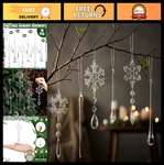 18 Pcs Winter Snowflake Glass Ornaments - Clear Hanging Icicles & Teardrop Decor. Fixed Price $41.99.