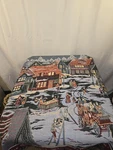 Vtg Department 56 "the Original Shops Of Dickens" Christmas Tapestry Woven Throw. Fixed Price $28.99.