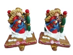Angel Christmas Stocking Holders Set Of 2 Vintage Hangers Handpainted Resin 1999. Fixed Price $24.99.