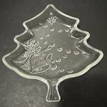 Crystal Clear Celebrations Christmas Tree Plate 7.5" Glass Holiday Candy Nuts. Fixed Price $8.00.
