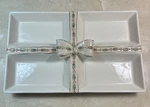 Grasslands Road Serving Dish Christmas Bow Ceramic Section 14.5 X 9. Fixed Price $22.00.