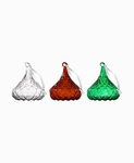 Godinger Hershey Kisses Crystal Ornament Set Red, Green, Clear Iconic Candy. Fixed Price $32.99.
