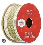 Silver Sheer Check Christmas Ribbon 1.5 In X 18 Ft By Holiday Time. Fixed Price $9.99.