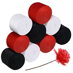9 Rolls Crepe Paper Streamers Party Decorations Simple Style Black, White, Red. Fixed Price $18.58.