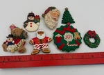 7 Vtg Holiday Christmas Santa Tree Bear Wreath Refrigerator Magnets Kitchsy. Fixed Price $8.49.