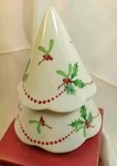 Lenox Tree Bright Mistletoe Shaped Votive New In Box 2 Pc.nib,w/tea Light. Fixed Price $14.75.