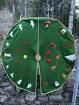 Vintage Handmade Felt Christmas Tree Skirt 49 Sequins Applique Holiday Decor. Fixed Price $19.00.