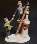 Holiday Time Santas Workbench Christmas Village Men Changing Light On Ladder. Fixed Price $5.99.