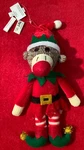 Pier 1 Imports 9" Stuffed Sock Monkey Elf Outfit Christmas Tree Ornament Nwt. Fixed Price $49.99.