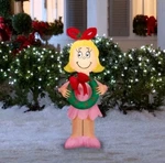 Cindy Lou Who Grinch Christmas Airblown Inflatable 4 Ft Led Lights Wreath Gemmy. Fixed Price $42.99.