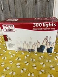 Merry Brite 300 Ct Mini Clear Christmas Lights Green Wire Indoor Outdoor Use Nos. Fixed Price $15.95.