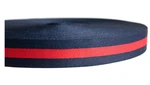 New Ornerx Christmas Ribbon Striped Grosgrain Dark Blue Red 1" 50 Yd. Fixed Price $14.99.