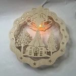 Howesta German Erzgebirge Wood Christmas Wreath Lighted Window Hanging Church. Fixed Price $24.99.