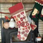 Large Linen Christmas Countdown Stocking Advent Calendar 24 Pockets 40 Jumbo. Fixed Price $39.95.