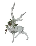 Ganz Kissing Krystals Xmas Acrylic Ornament Mistletoe Reindeer Figurine. Fixed Price $15.00.