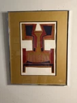 Mcm Lithograph By Anna Broadwell Titled Artifact Behlen Nd Glass 3/500. Fixed Price $350.00.