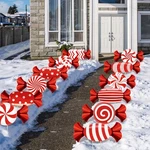 12 Pcs Christmas Candy Lawn Yard Sign Stakes Holiday Garden Decor Waterproof. Fixed Price $42.11.