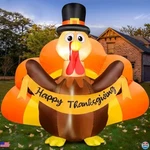 Funfanso 4.5FT Inflatable Thanksgiving Turkey With Led Lights For Lawn & Garden. Fixed Price $84.88.