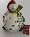 Ceramic Snowman Luminary Qvc Home Reflections Flameless Candle Christmas 7 Tall. Fixed Price $24.99.