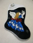 Vintage Sequin Velvet Bead Christmas Stockings 16 Angel Holding Star Handcrafted. Fixed Price $17.50.