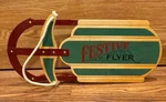 Hallmark Decorative Sled Festive Flyer Wood And Metal Christmas 15" Long. Fixed Price $12.00.