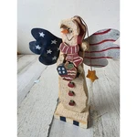 Vintage Roman Wooden Snowman Americana Angel Cherub Xmas Decor Apple Patriotic. Fixed Price $15.75.