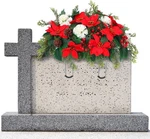 Christmas Cemetery Decorations For Grave Headstone Flower Saddle Artificial F.... Fixed Price $125.78.