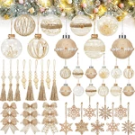 Rustic Boho Christmas Ornaments Set - 51 Pcs Champagne Balls For Holiday Decor. Fixed Price $83.99.