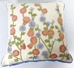 Pier Imports Embroidered Floral Crewel Pillow 16" Square Retired. Fixed Price $33.00.