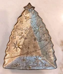 Hallmark Christmas Silver Tree Shaped 8 Dish With Raised Letters Joy Hope Love. Fixed Price $12.24.