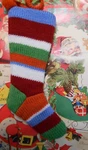 Midwest Of Cannon Falls Christmas Holiday Striped Knit Stocking Ornament 8". Fixed Price $8.99.
