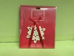 Lenox New Snowflake Christmas Ornament 2.5 Pierced Charm Ivory 2013 Red Ribbon. Fixed Price $15.00.