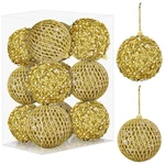 3.15" Gold Christmas Ball Ornaments - Murealy 12PCS Large Glitter Sequin Foam.... Fixed Price $33.13.