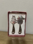 Mikasa 2 Pc Christmas Cheese Dip Spreader Set New Santa And Tree. Fixed Price $15.99.