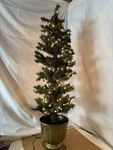 Santas Best Spruce In Planter 4' Christmas Tree Pre Lit 189 Full Branch Tips Box. Fixed Price $22.50.