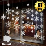 63 Pieces 4 Sizes White Christmas Snowflake Decorations Ornaments G.... Fixed Price $18.54.