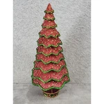 Red Green Gold Glitter Tabletop Christmas Tree 9 Inch Holiday Decor Figurine. Fixed Price $29.98.