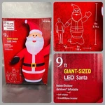 9FT Airblown Christmas Inflatable Giant Santa Claus Led Yard Outdoor Holiday Fun. Fixed Price $99.00.