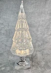 14 Silver Acrylic Christmas Tree Glitter Swirling Water Globe Led Lighted. Fixed Price $43.00.