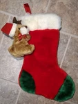 Reindeer Christmas Stocking Plush Vintage Sock Stuffed Animal Prima Creations. Fixed Price $14.99.